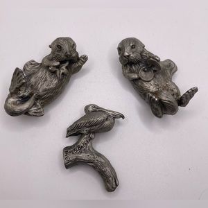 Gayle Bright Sea Otters Right Left  Pulls, 1997. Pelican Handle Pull 2000.